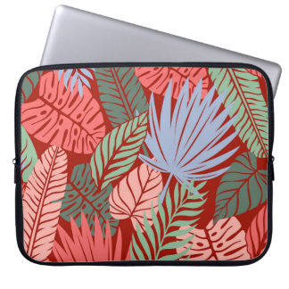 Capa Para Notebook Folhas Tropicais De Doodle: Escuro Desenho De Mão