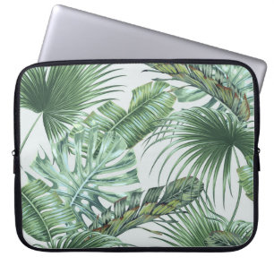 Capa Para Notebook Folhas tropicais de palma, monstera, folha de bana
