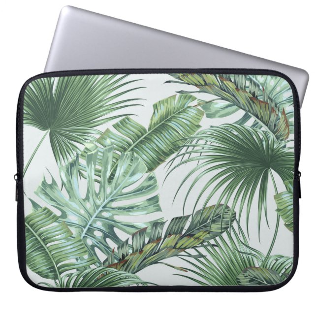 Capa Para Notebook Folhas tropicais de palma, monstera, folha de bana (Frente)