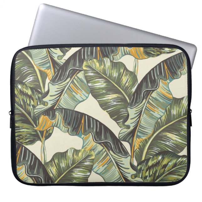 Capa Para Notebook Folhas tropicais de palmeira, folha sem soldadura (Frente)