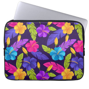 Capa Para Notebook Folhas tropicais e flores Padrão-23857