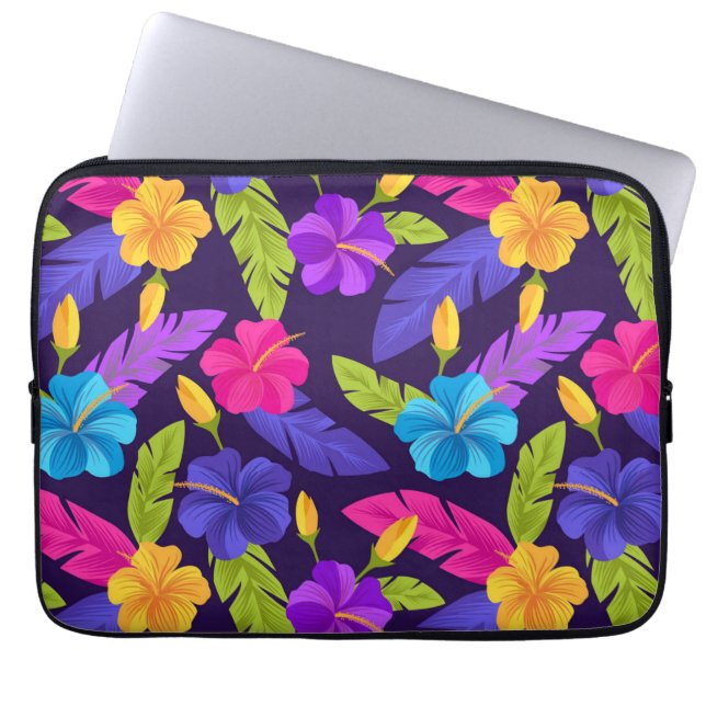 Capa Para Notebook Folhas tropicais e flores Padrão-23857 (Frente)