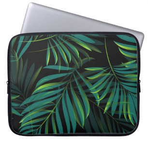 Capa Para Notebook Folhas tropicais verdes de palma. Gráfico de padrõ