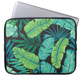 Capa Para Notebook Folhas tropicais verdes: padrão de colheita.