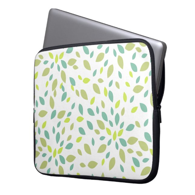 Capa Para Notebook Folhas (Verde) (Frente Esquerda)