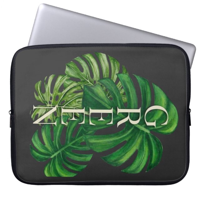 Capa Para Notebook Folhas Verdes de Monstera (Frente)