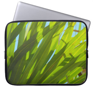 Capa Para Notebook Folhas verdes, luz solar e céu azul