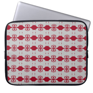 Capa Para Notebook Forma Geométrica Prata e Vermelho Burgundy Chic