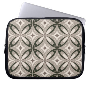 Capa Para Notebook Formas circulares retrô bege e marrom