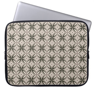 Capa Para Notebook Formas circulares retrô bege e marrom