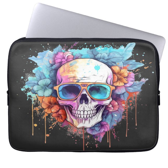 Capa Para Notebook Formas de Caveira Floral (Frente)