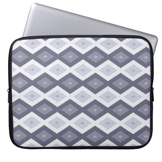 Capa Para Notebook Formas de diamante de cinza azul (Frente)