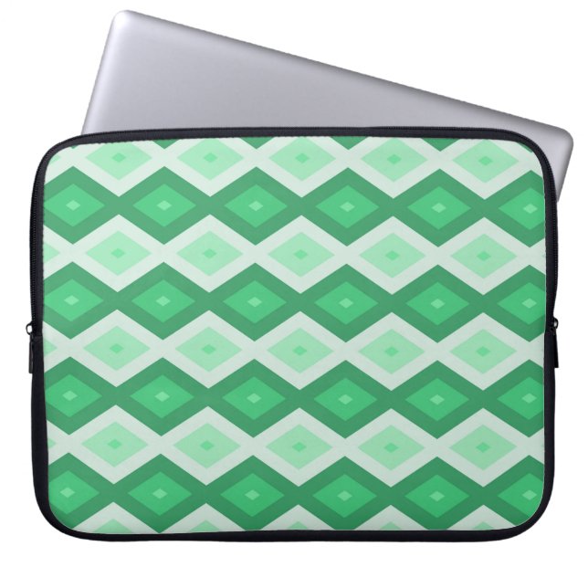 Capa Para Notebook Formas de diamante verde (Frente)