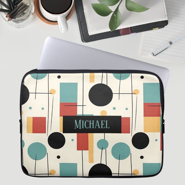 Capa Para Notebook Formas Geométricas Modernas com Nome (Criador carregado)