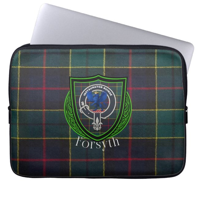 Capa Para Notebook Forsyth Scottish Clan Tartan & Crest (Frente)