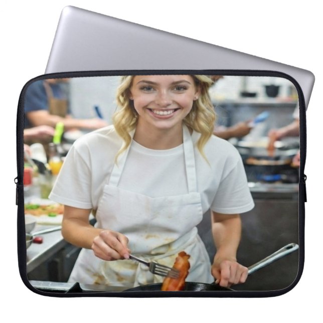 Capa Para Notebook Foto de Bacon Cozinhando Personalizar (Frente)