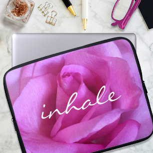 Capa Para Notebook Foto de Rosa Rosa Choque Citação Inalar Moderno Si