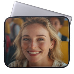 Capa Para Notebook Foto do Motorista de Ônibus Escolar Personalizada