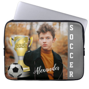 Capa Para Notebook Foto e nome do futebol da Cinza moderna
