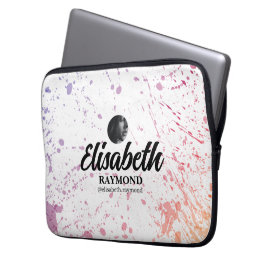 Capa Para Notebook Foto e nome do Splatter Watercolor
