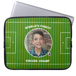 Capa Para Notebook Foto personalizada de campo do futebol verde moder