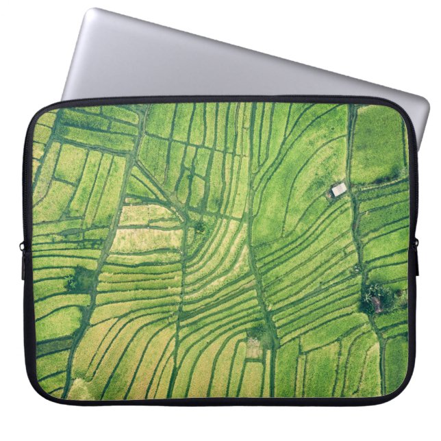 Capa Para Notebook Fotografia aérea do campo de fazenda verde (Frente)