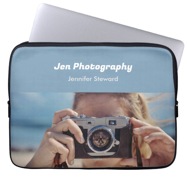 Capa Para Notebook Fotografia azul personalizada (Frente)