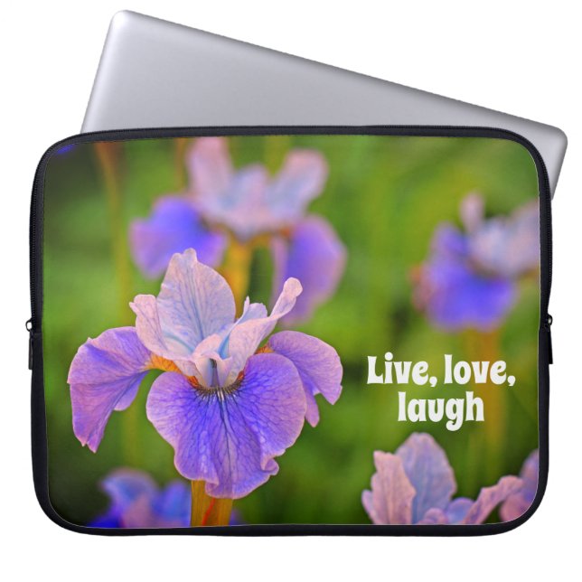 Capa Para Notebook Fotografia Botânica da Flor Íris Azul (Frente)