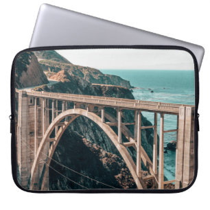 CAPA PARA NOTEBOOK FOTOGRAFIA EM PAISAGEM DA PONTE CONCRETA DE CINZAS