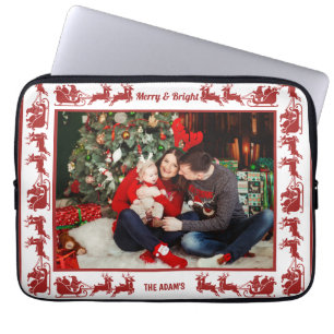Capa Para Notebook Fotos de Natal com Passeio de Trenó do Papai Noel