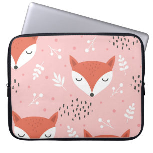 Capa Para Notebook Fox Divertido: Padrão de Floresta Bonita
