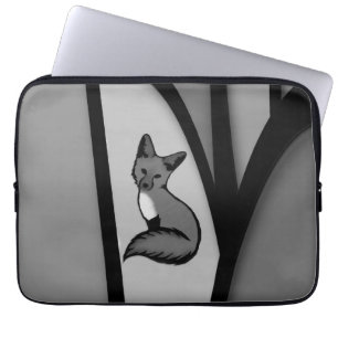 Capa Para Notebook Fox Modern Art Design em Prata
