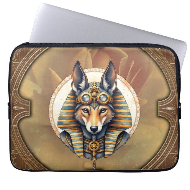 Capa Para Notebook Fox Retrato de Steampunk Anubis (Frente)