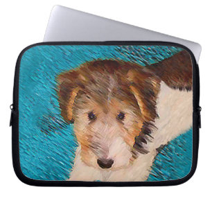 Capa Para Notebook Fox Terrier Puppy Painting - Arte Original De Cão
