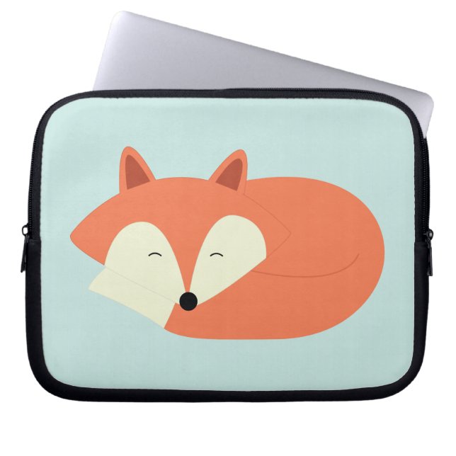 Capa Para Notebook Fox vermelho sonolento bonito (Frente)