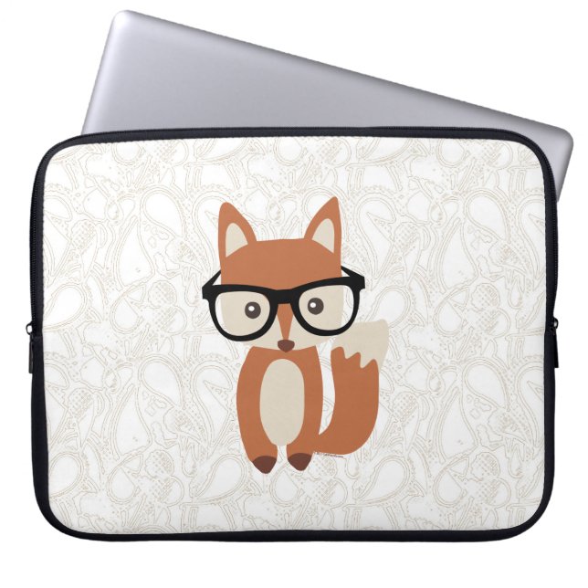 Capa Para Notebook Fox w/Glasses do bebê do hipster (Frente)