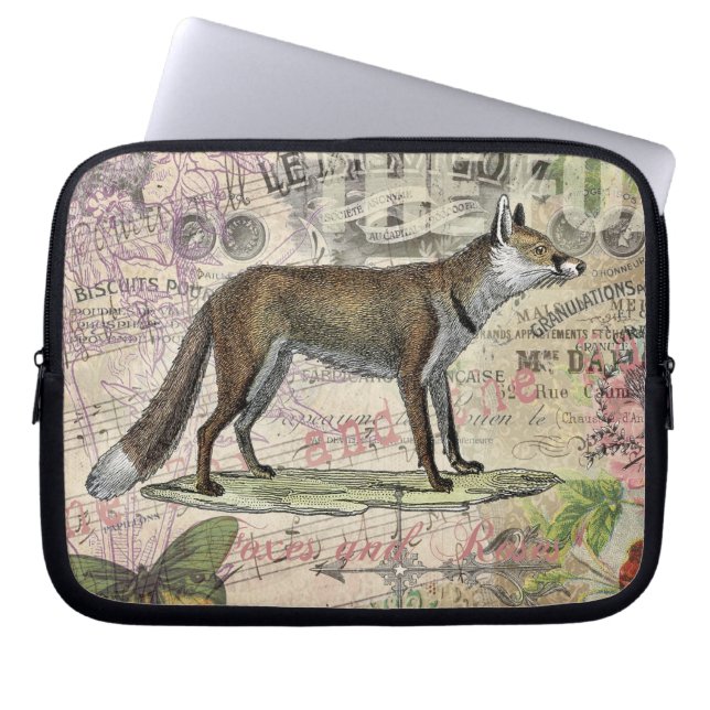 Capa Para Notebook Fox Wildlife Vintage Animal Illustration (Frente)
