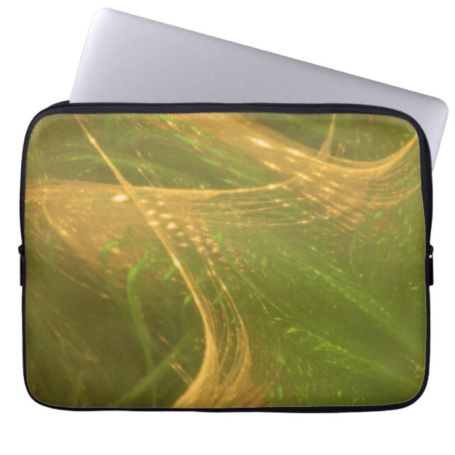 Capa Para Notebook Fractal Assimétrico Amarelo Verde eletrônicos (Frente)