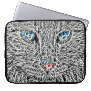 Capa Para Notebook Fractal Cat Laptop Case