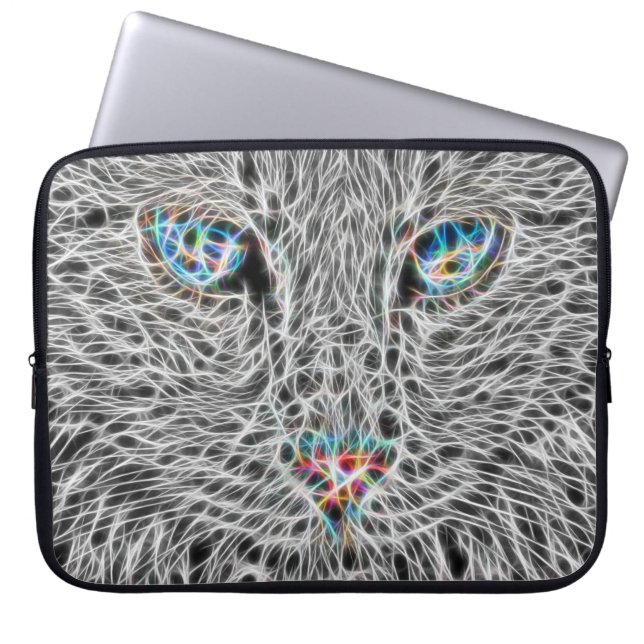 Capa Para Notebook Fractal Cat Laptop Case (Frente)