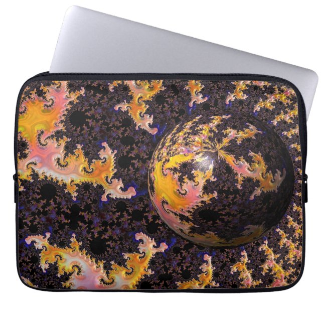 Capa Para Notebook Fractal Firestorm Sphere (Frente)