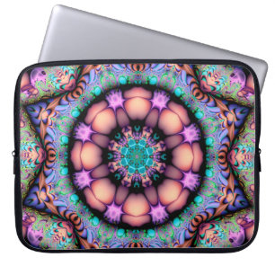 Capa Para Notebook Fractal Mandala Floral Psicodélico