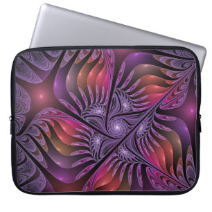 Capa Para Notebook Fractal roxo moderno do abstrato colorido da