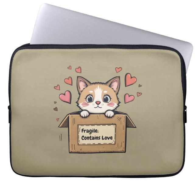 Capa Para Notebook Fragile: Contains Love (Frente)