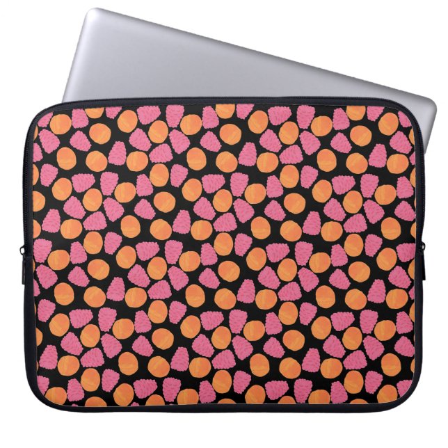 Capa Para Notebook Framboesas, Tangerinas, Azul Turquesa Brilhante (Frente)