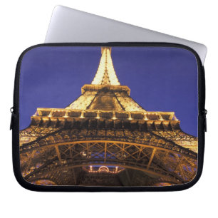 Capa Para Notebook FRANÇA, Torre Eiffel de Paris, vista noturna
