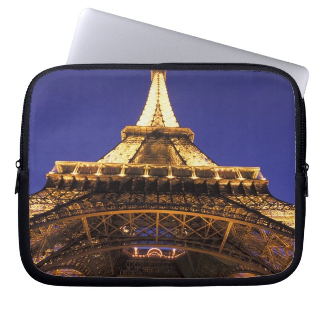 Capa Para Notebook FRANÇA, Torre Eiffel de Paris, vista noturna (Frente)