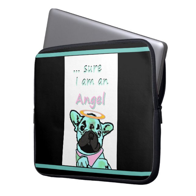 Capa Para Notebook Französische Bulldogge Angel (Frente Esquerda)