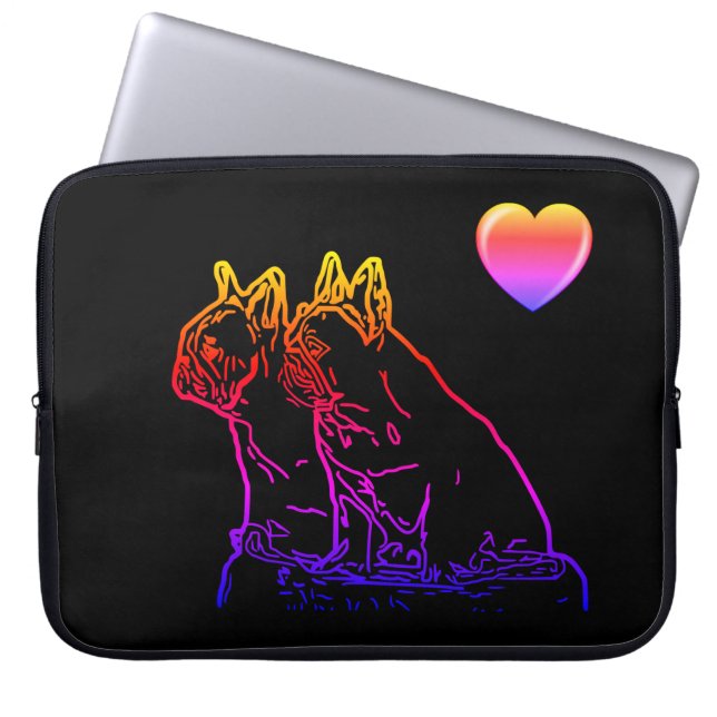 Capa Para Notebook französische Bulldoggen zwei Freunde Laptopschutzh (Frente)