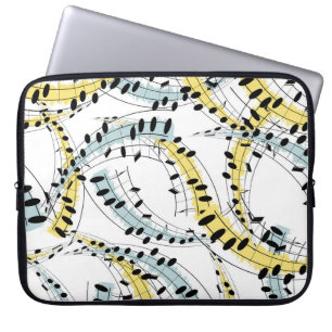 Capa Para Notebook Frases Musicais: Fundo Branco Cheio.